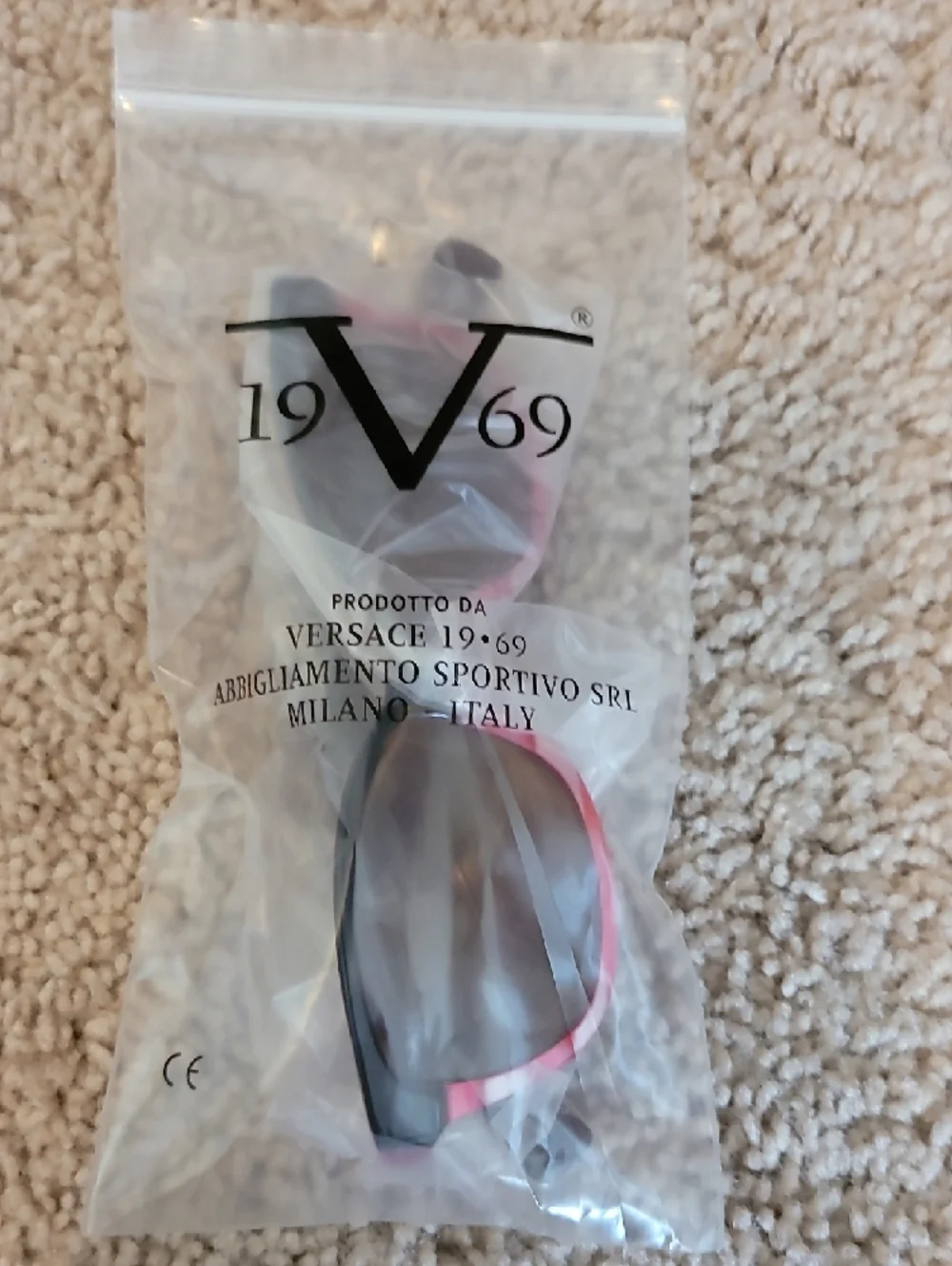 Versace Red Black Green Lens Cat-Eye Sunglasses